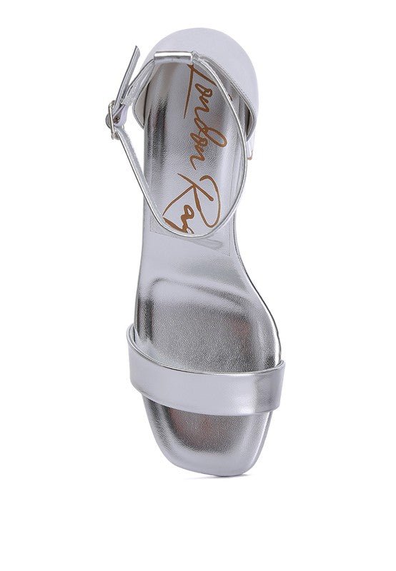 Rag Company Makena Metallic Block Heel Sandals - Elegant Occasion Footwear