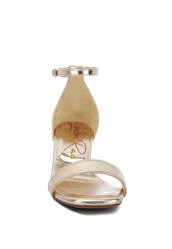 Rag Company Makena Metallic Block Heel Sandals - Elegant Occasion Footwear