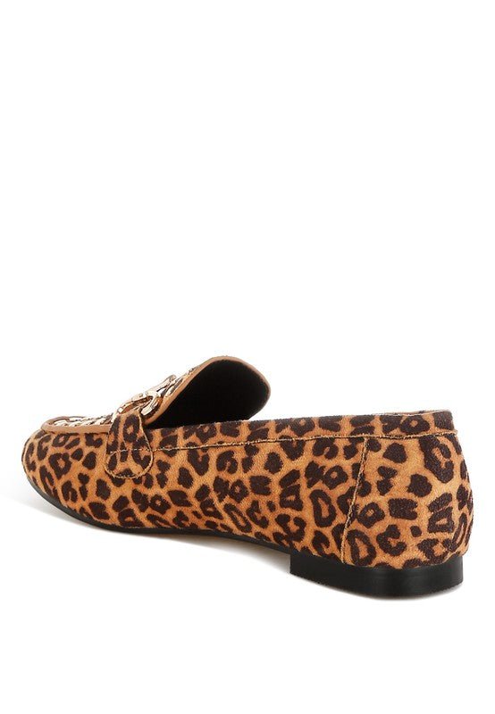 Rag Company Meopa Horsebit Studs Leopard Print Loafers for Women - Elegant Footwear