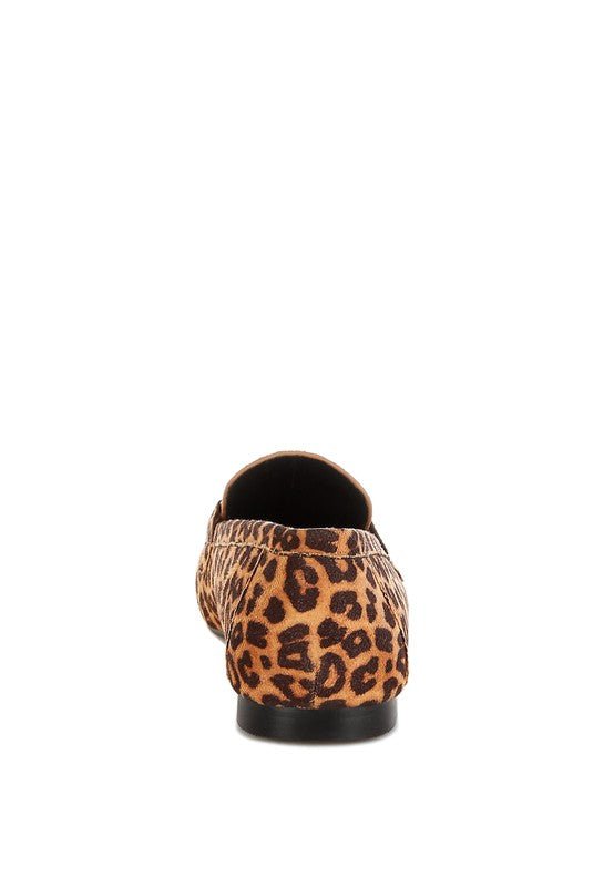 Rag Company Meopa Horsebit Studs Leopard Print Loafers for Women - Elegant Footwear