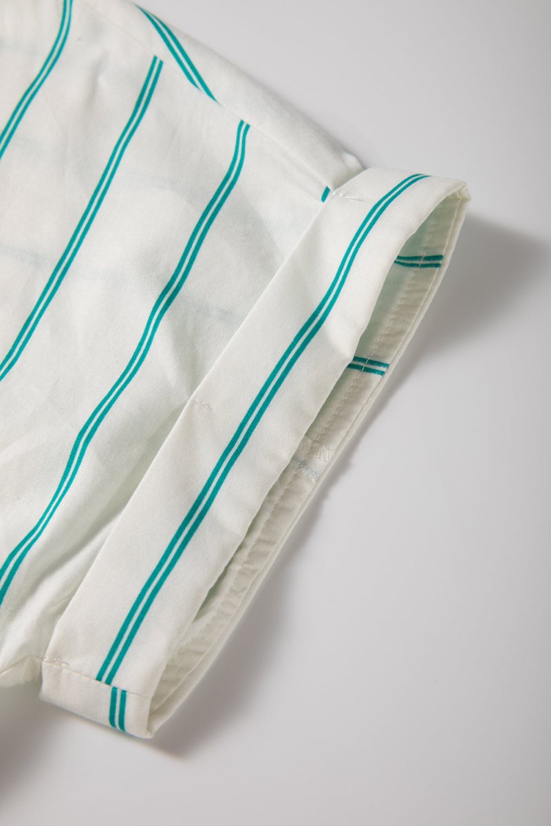 Mint Green St Patricks Striped Wide Short Sleeve Dress