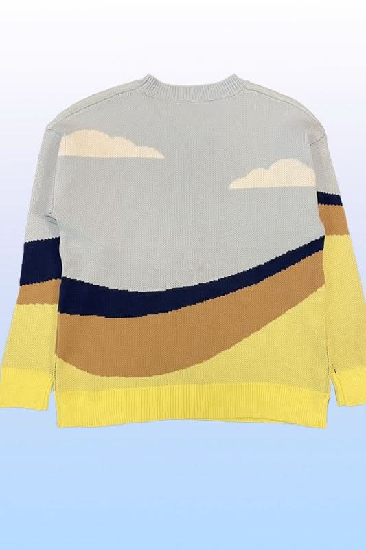 Vibrant roadrunner knit sweater