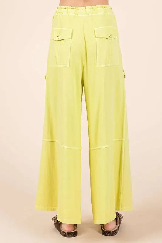 Mittoshop French Terry Cargo Wide Leg Pants for Women
