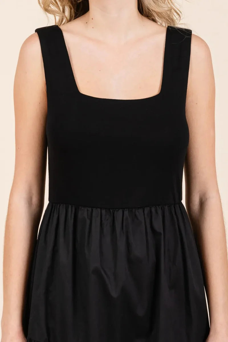 Mittoshop Mix Media Square Neck Maxi Dress for Women