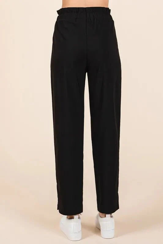 Mittoshop Paperbag Waist Tapered Straight Pants for Women
