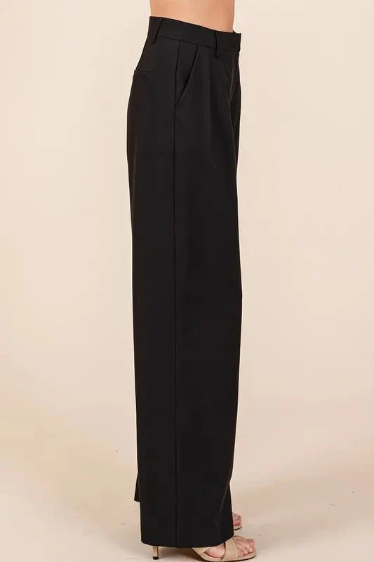 Mittoshop Pintuck Detail High Rise Pants for Chic Style