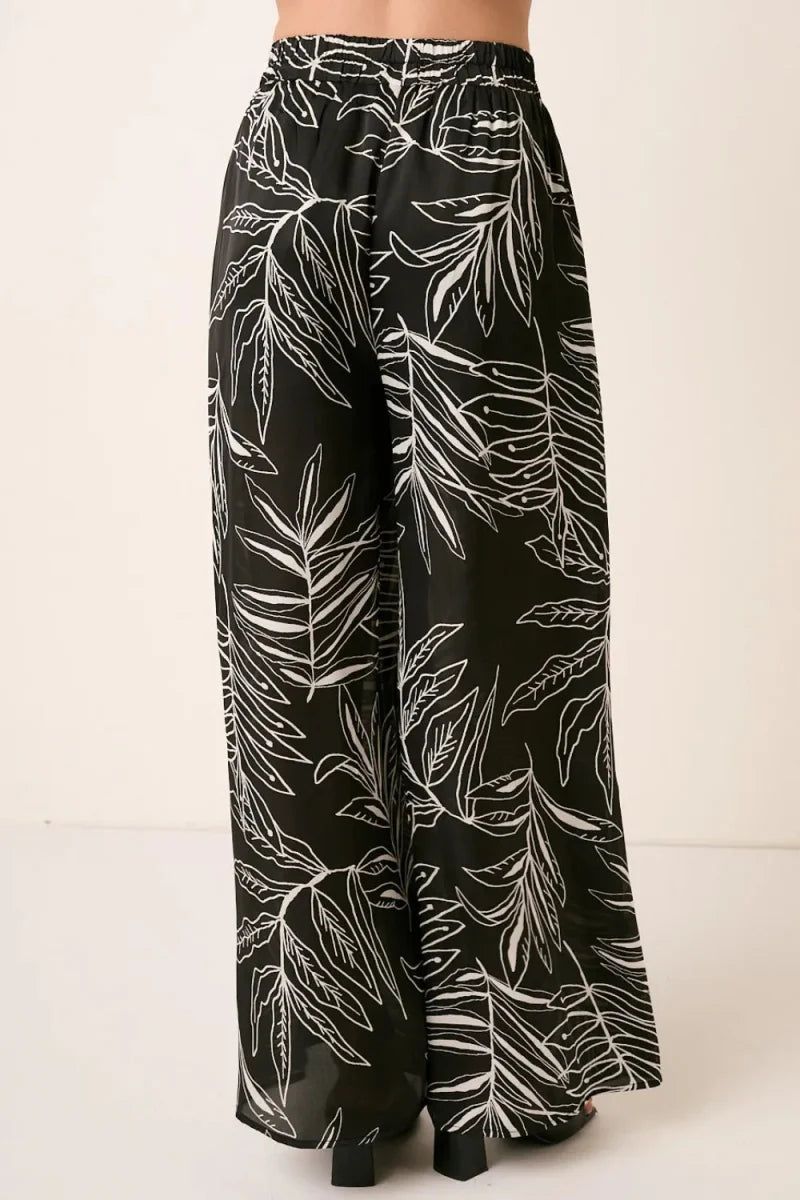 Mittoshop Printed Wide Leg Pants for Stylish Comfort