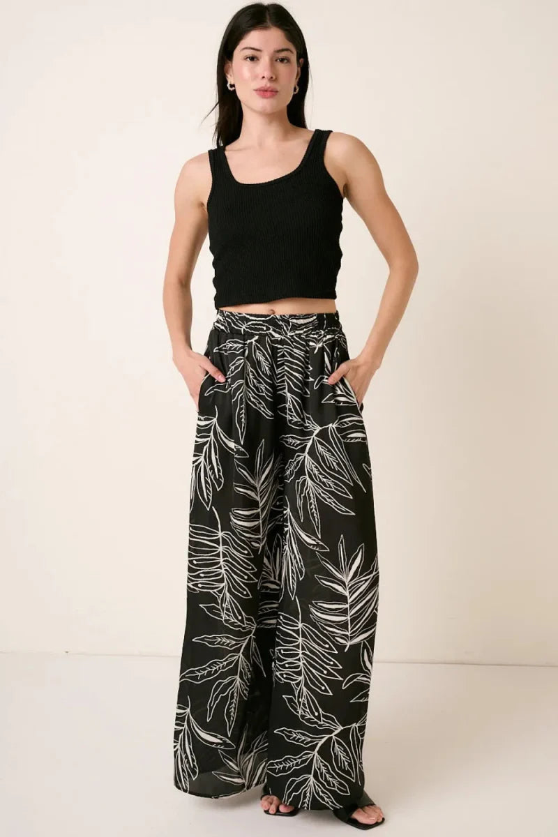 Mittoshop Printed Wide Leg Pants for Stylish Comfort