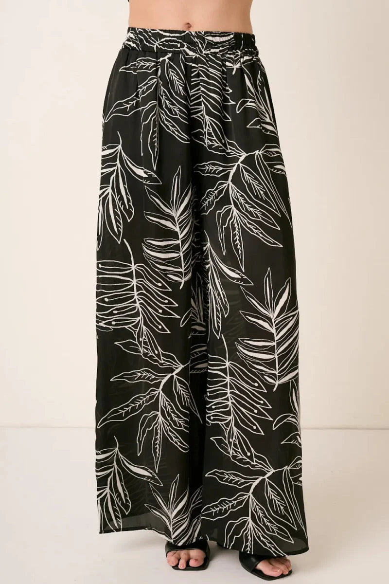 Mittoshop Printed Wide Leg Pants for Stylish Comfort