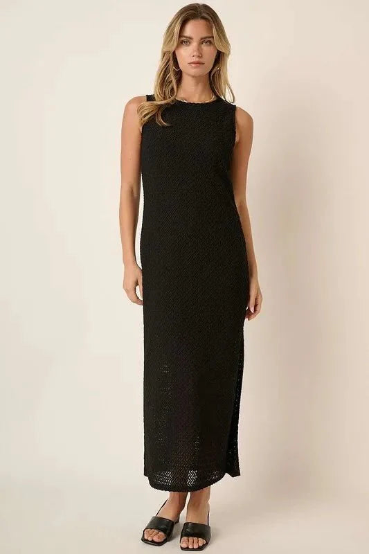 Mittoshop Side Slit Round Neck Sleeveless Dress for Women