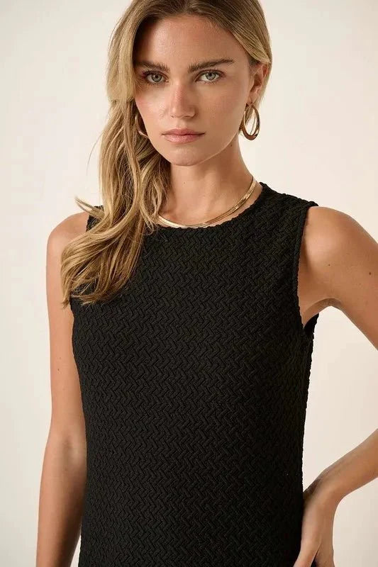 Mittoshop Side Slit Round Neck Sleeveless Dress for Women