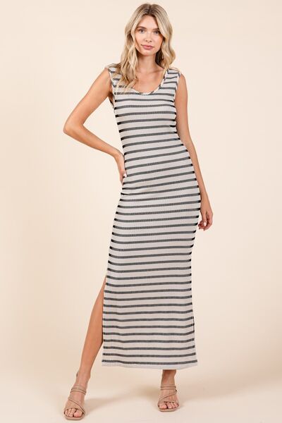 Mittoshop Striped Scoop Neck Sleeveless Maxi Dress for Women