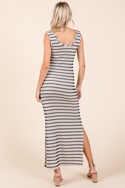 Mittoshop Striped Scoop Neck Sleeveless Maxi Dress for Women