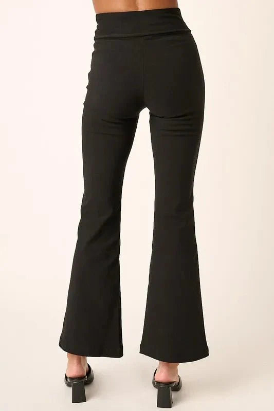 Mittoshop Surplice V Waist Flare Pants for Chic Style
