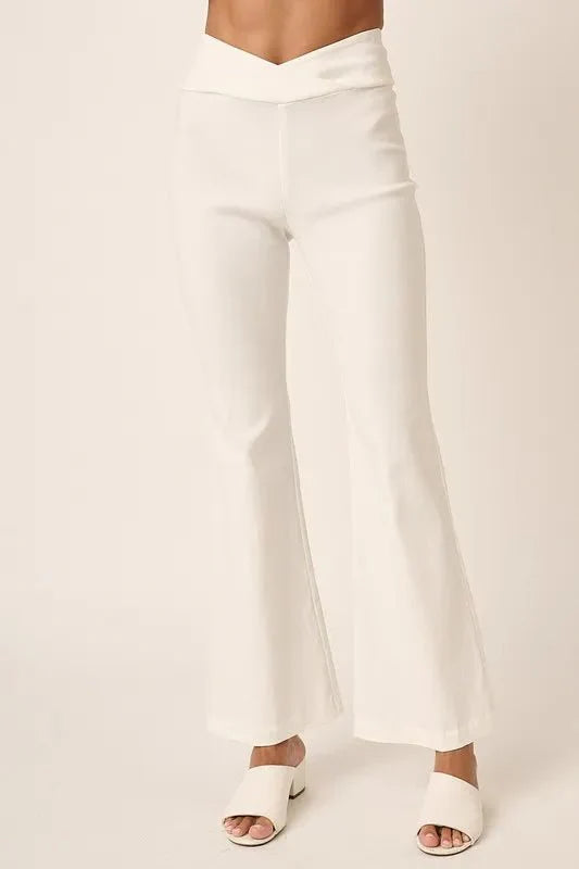 Mittoshop Surplice V Waist Flare Pants for Women