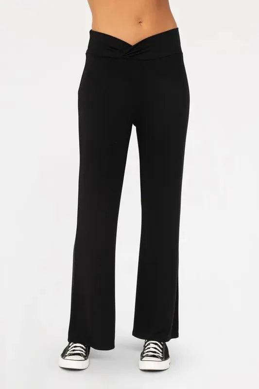 Mono B Cross Pleat Flare Pants for Stylish Looks
