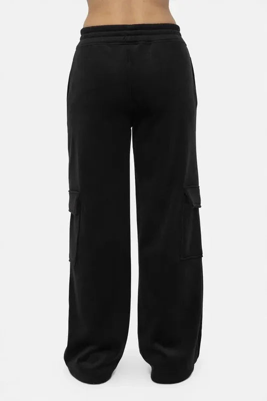 Mono B Elastic Waist Corduroy Cargo Pants for Women