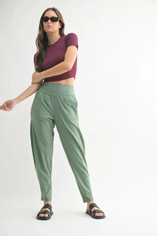 MONO B Flowbarrel High Waist Active Pants for Women