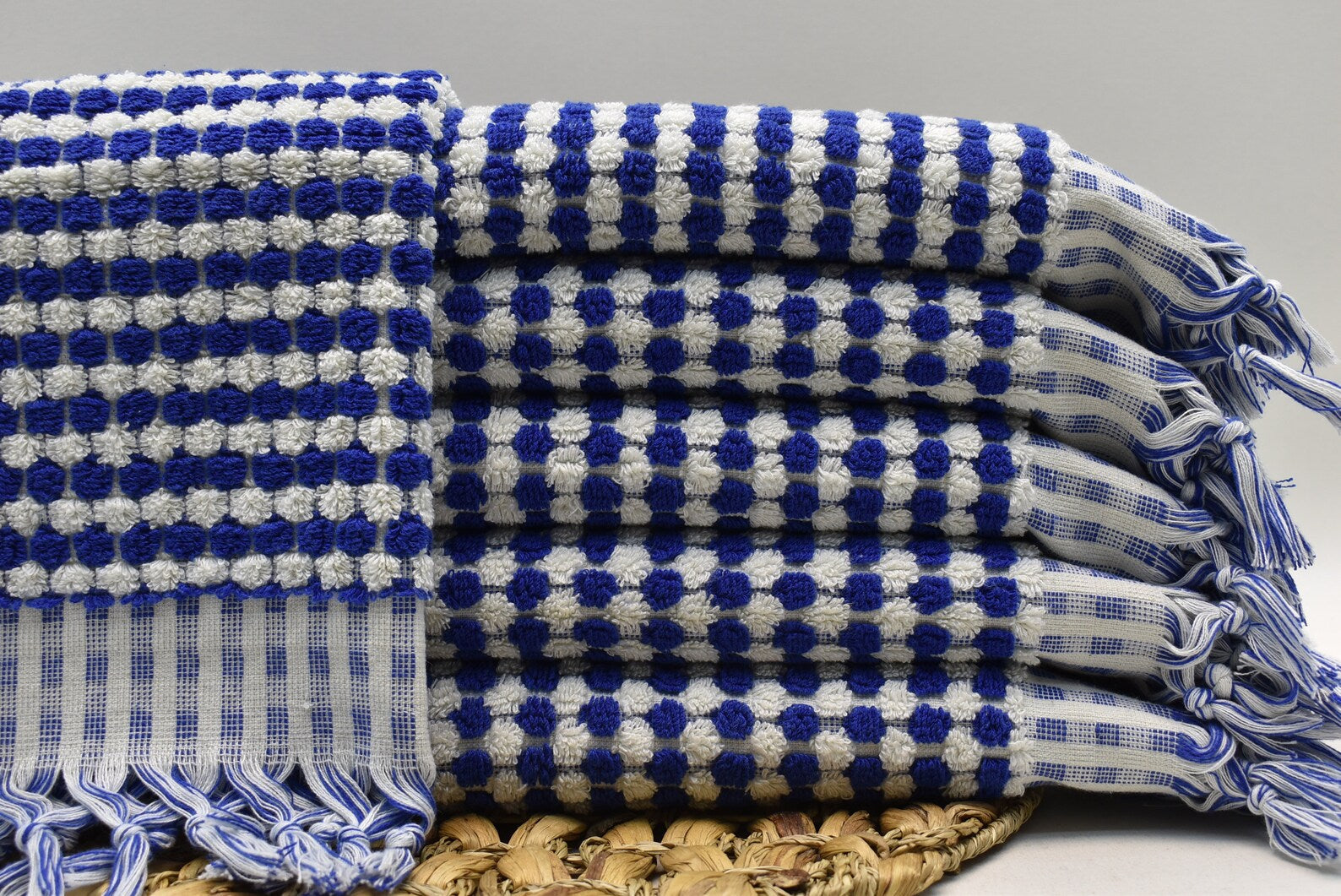 Basiclayersca Bubble Navy Terry Hand Towel 100 Percent