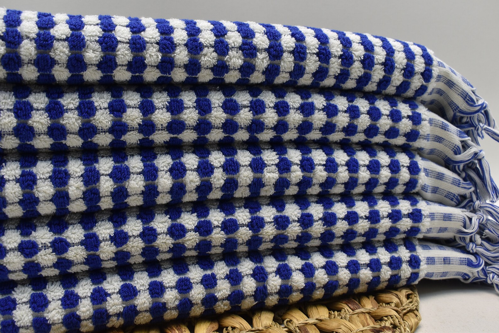 Basiclayersca Bubble Navy Terry Hand Towel 100 Percent