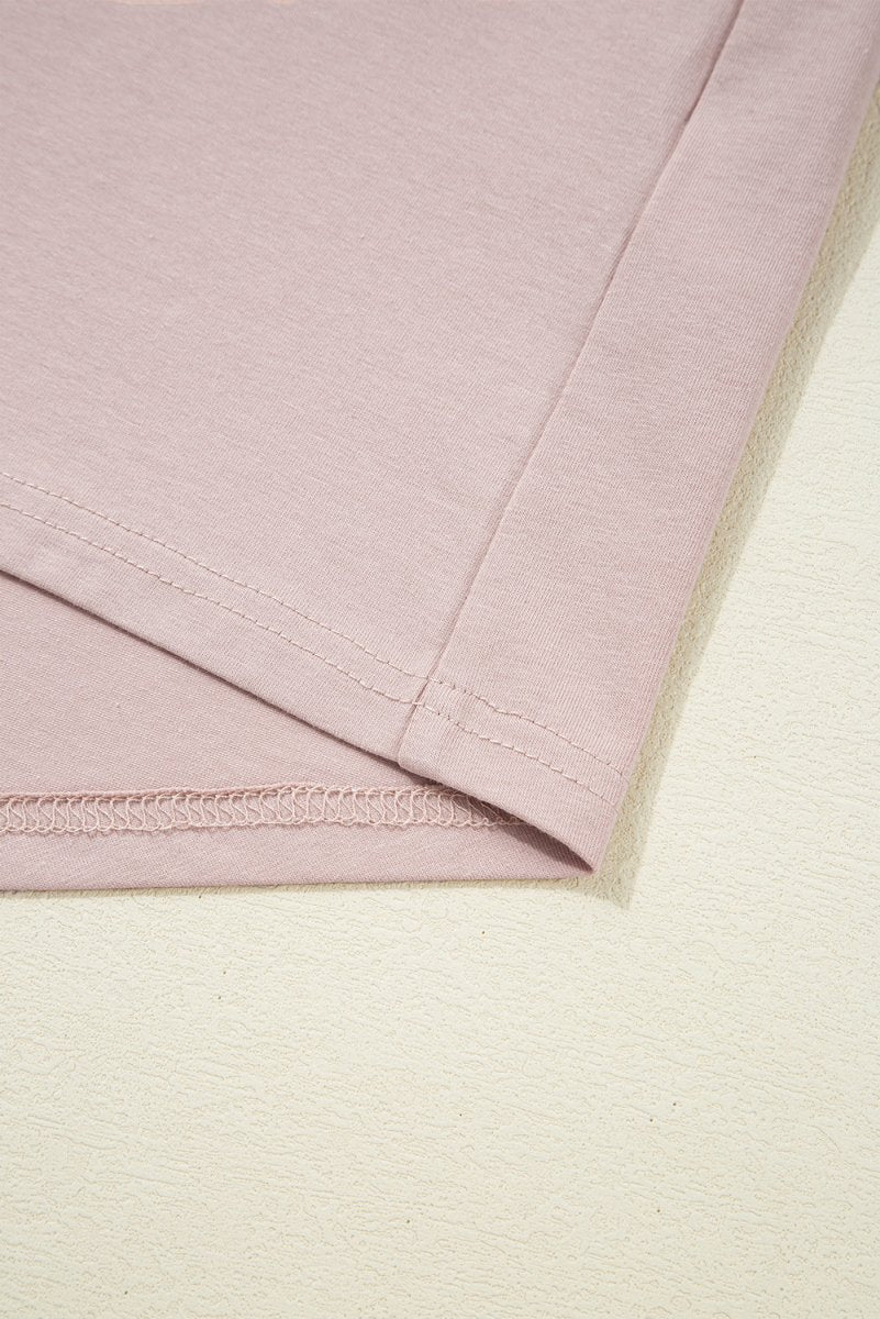 Oatmeal Frilled Trim Crew Neck Loose Fit Mini Dress Stylish