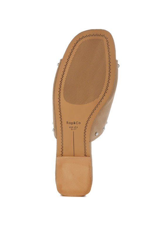 Rag Company Odalia Soft Suede Leather Studded Flats for Women