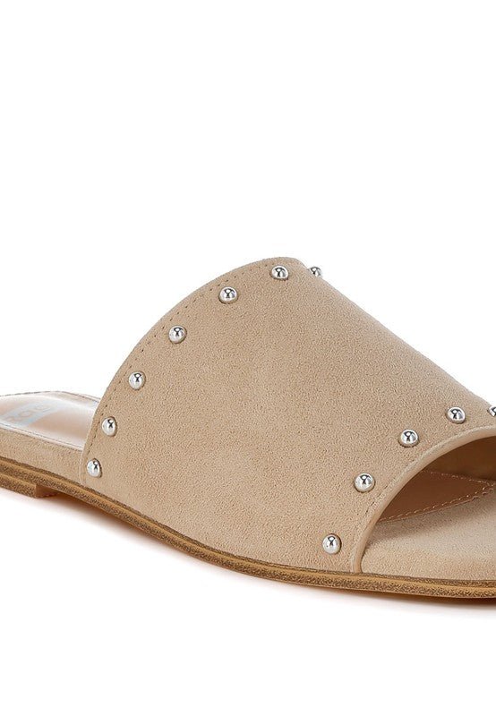 Rag Company Odalia Soft Suede Leather Studded Flats for Women