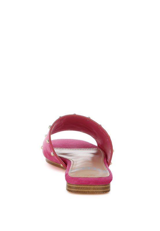 Rag Company Odalia Soft Suede Leather Studded Flats for Women