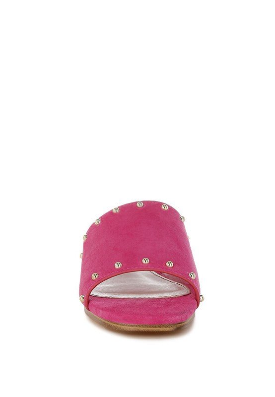 Rag Company Odalia Soft Suede Leather Studded Flats for Women