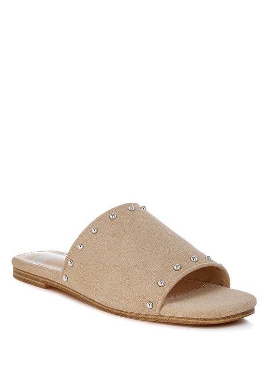 Rag Company Odalia Soft Suede Leather Studded Flats for Women