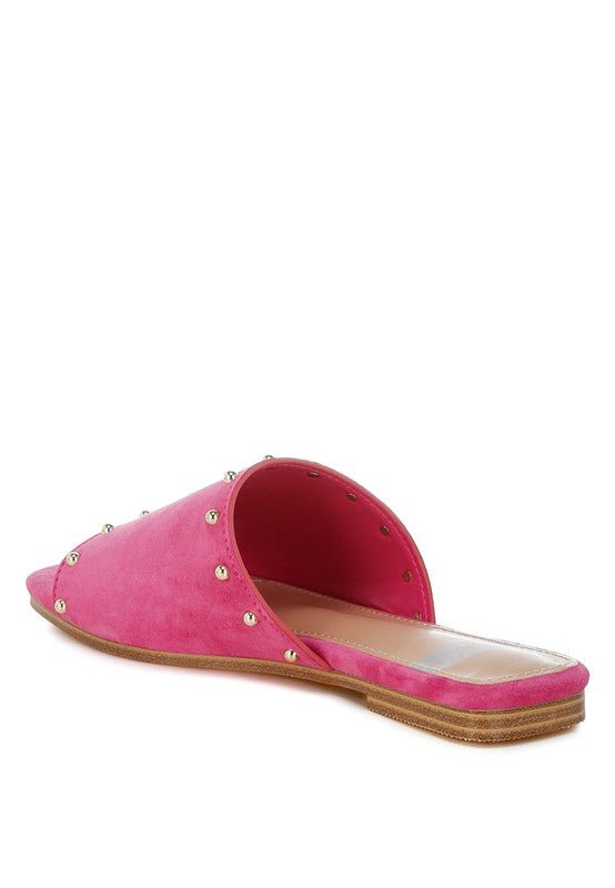 Rag Company Odalia Soft Suede Leather Studded Flats for Women