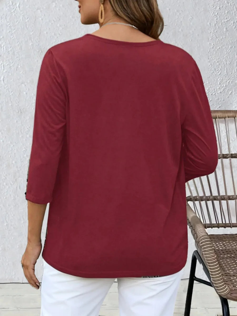 Open Front 3/4 Sleeves Cardigan