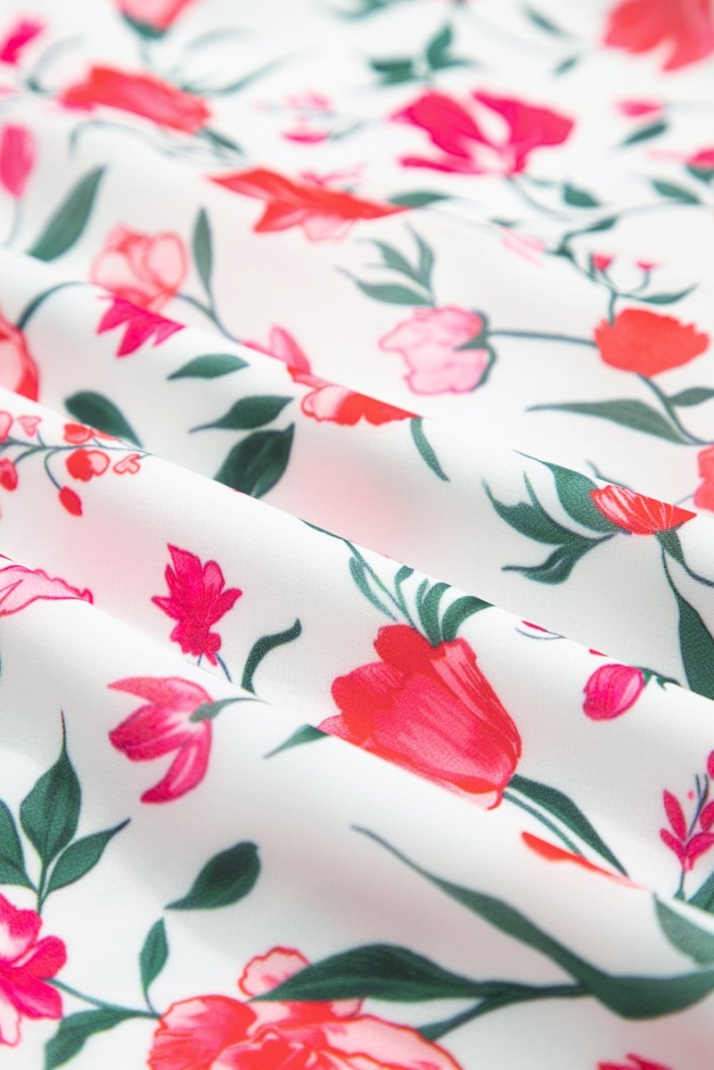 Pink Floral Puff Sleeve Square Neck Empire Waist Maxi Dress