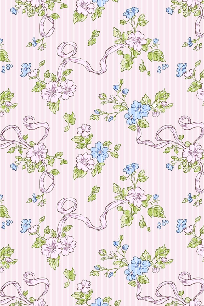 Pink Floral Striped Print Contrast Trim Tie Split Neck Mini Dress