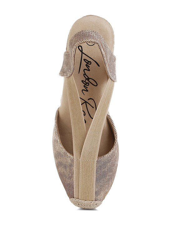 Rag Company Port Side Metallic Woven Espadrille Wedges for Summer Style