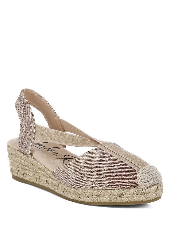 Rag Company Port Side Metallic Woven Espadrille Wedges for Summer Style