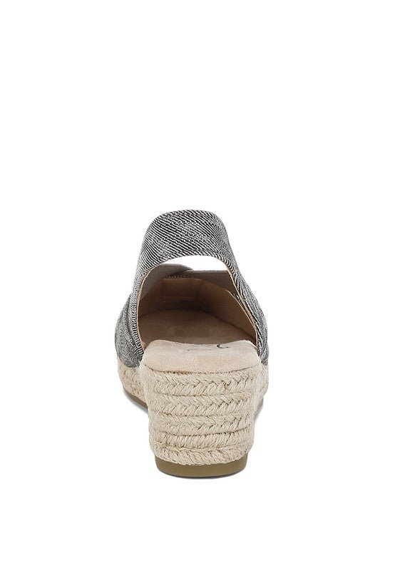 Rag Company Port Side Metallic Woven Espadrille Wedges for Summer Style