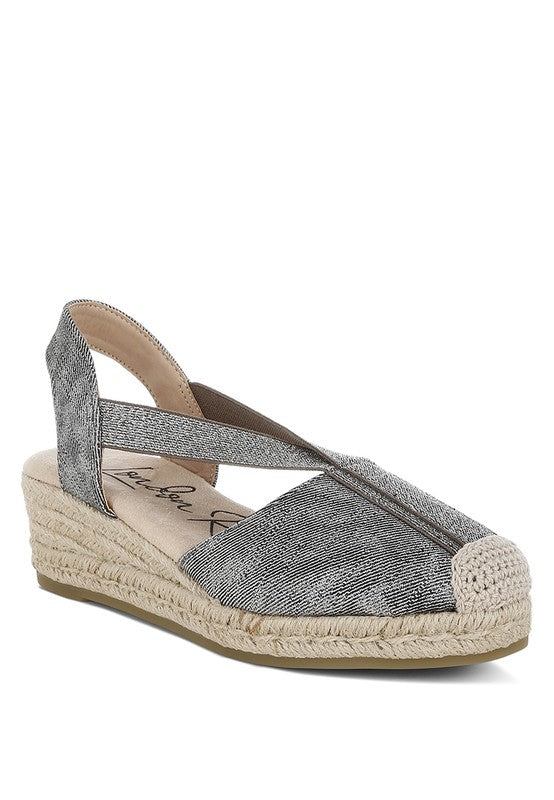 Rag Company Port Side Metallic Woven Espadrille Wedges for Summer Style