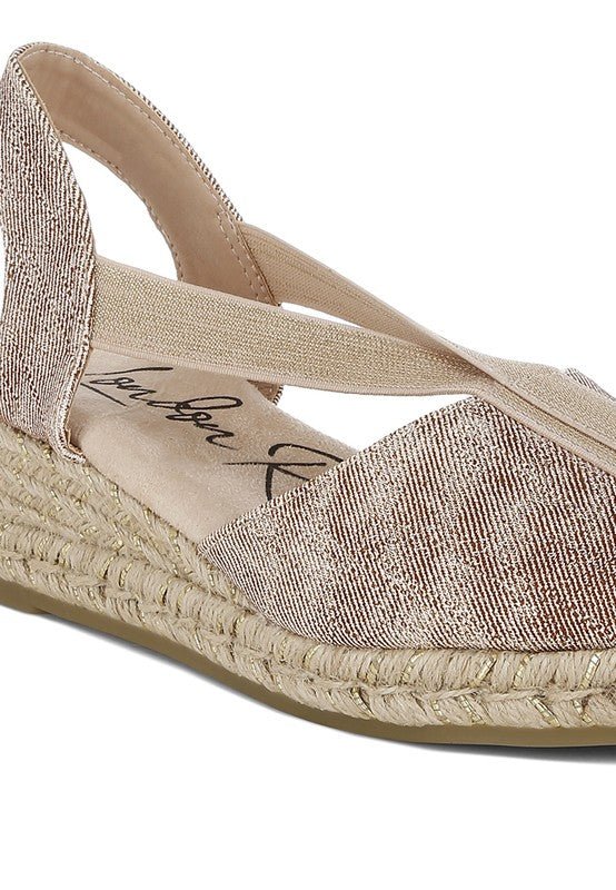 Rag Company Port Side Metallic Woven Espadrille Wedges for Summer Style
