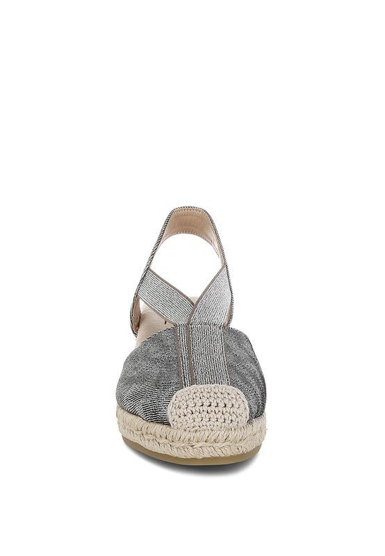 Rag Company Port Side Metallic Woven Espadrille Wedges for Summer Style