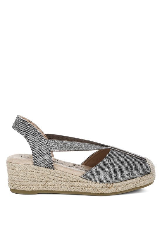 Rag Company Port Side Metallic Woven Espadrille Wedges for Summer Style