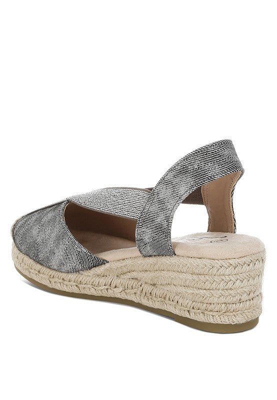 Rag Company Port Side Metallic Woven Espadrille Wedges for Summer Style