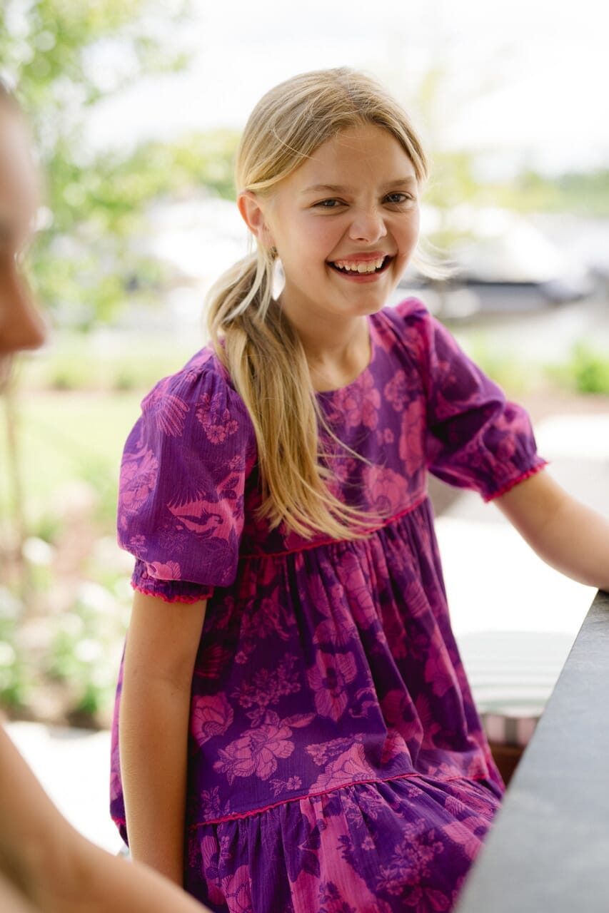 Girls Quinn Dress - Purple Floral