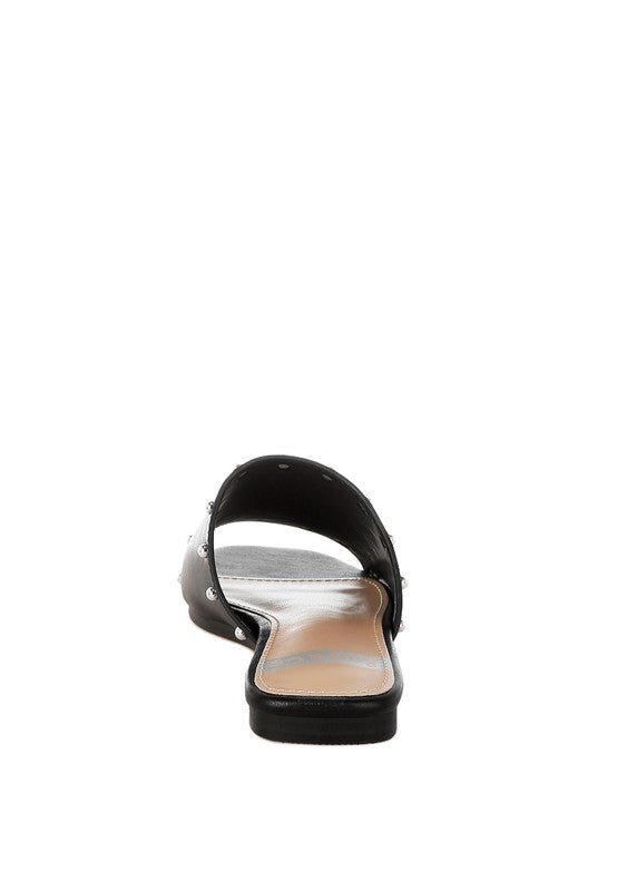 Rag Company Renaldi Genuine Leather Studded Slip-On Flats for Women