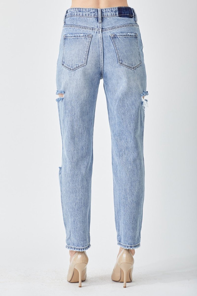 Premium RISEN Distressed Slim Cropped Jeans for Trendy Style