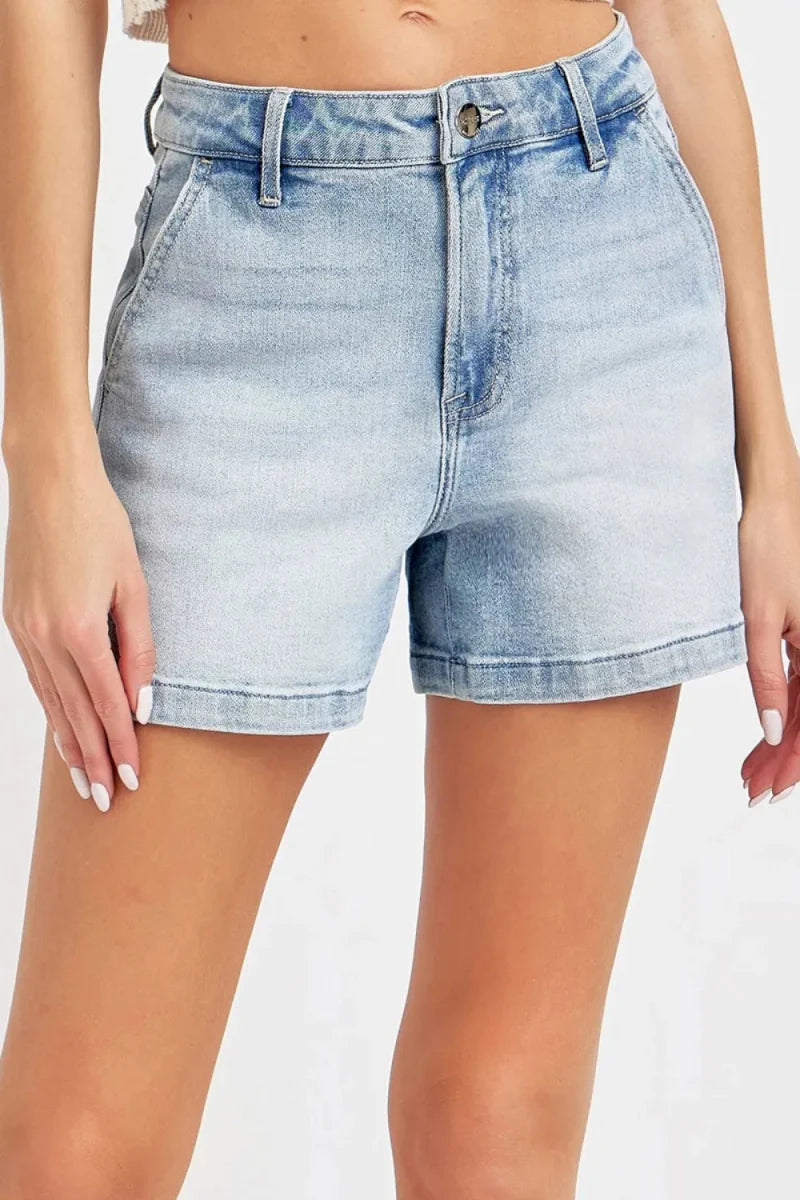 Risen Full Size High Rise Denim Shorts for Women Fashion