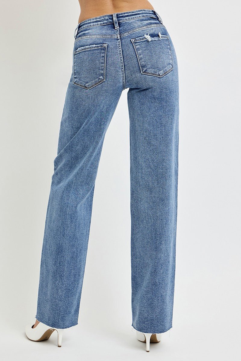 Premium RISEN Full Size High Rise Straight Leg Jeans with Pockets