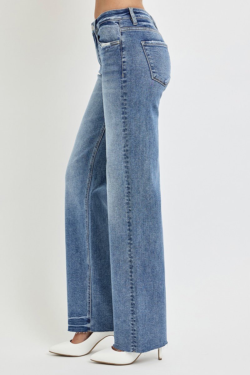 Premium RISEN Full Size High Rise Straight Leg Jeans with Pockets