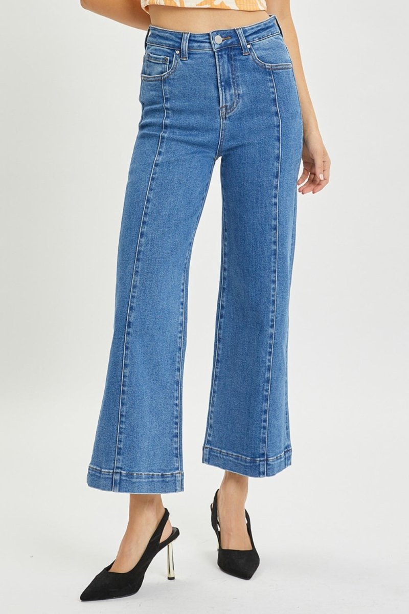 Premium RISEN Full Size High Rise Wide Leg Jeans for Women