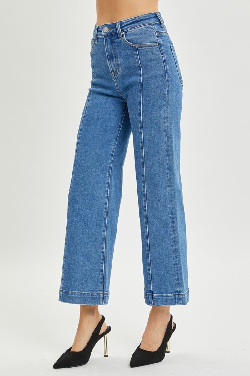 Premium RISEN Full Size High Rise Wide Leg Jeans for Women